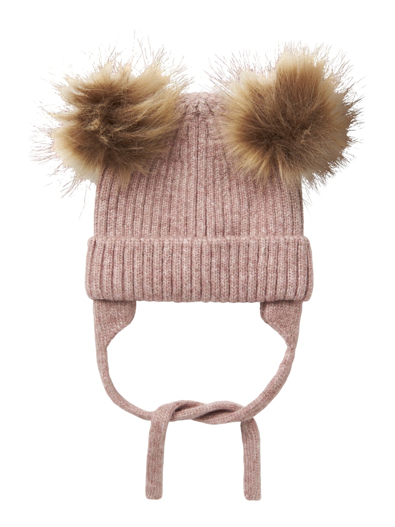 Mössa Mora Stickad Tofsar Rosa