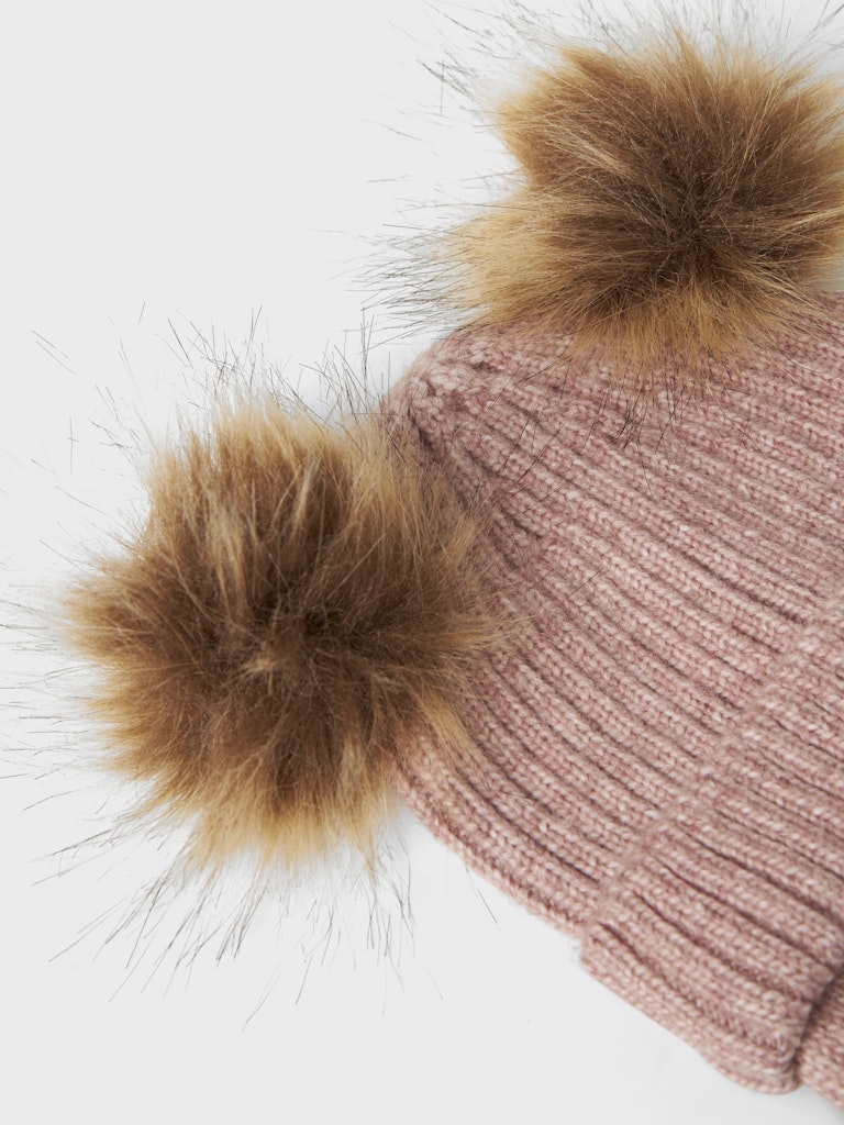 Mössa Mora Stickad Tofsar Rosa