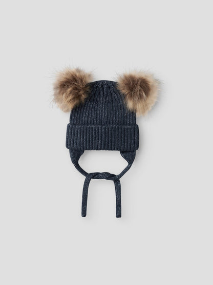 Mössa Mora Stickad Tofsar Blå