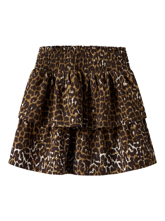 Kjol Kort Lotta Mönstrad Beige/Brun