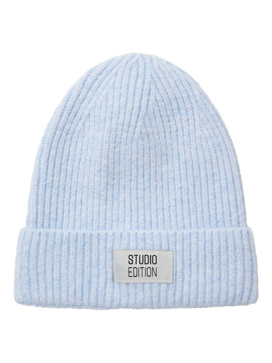 Mössa Ribbstickad Maj Enfärgad Ljusblå