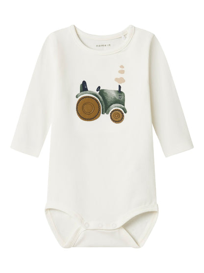 Body Långärmad Traktor Life Vit