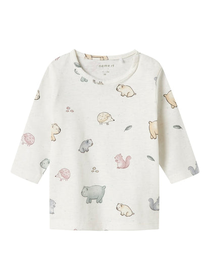 Långärmad Topp Luma Djur Vit