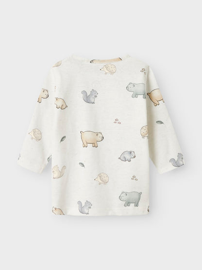 Långärmad Topp Luma Djur Vit