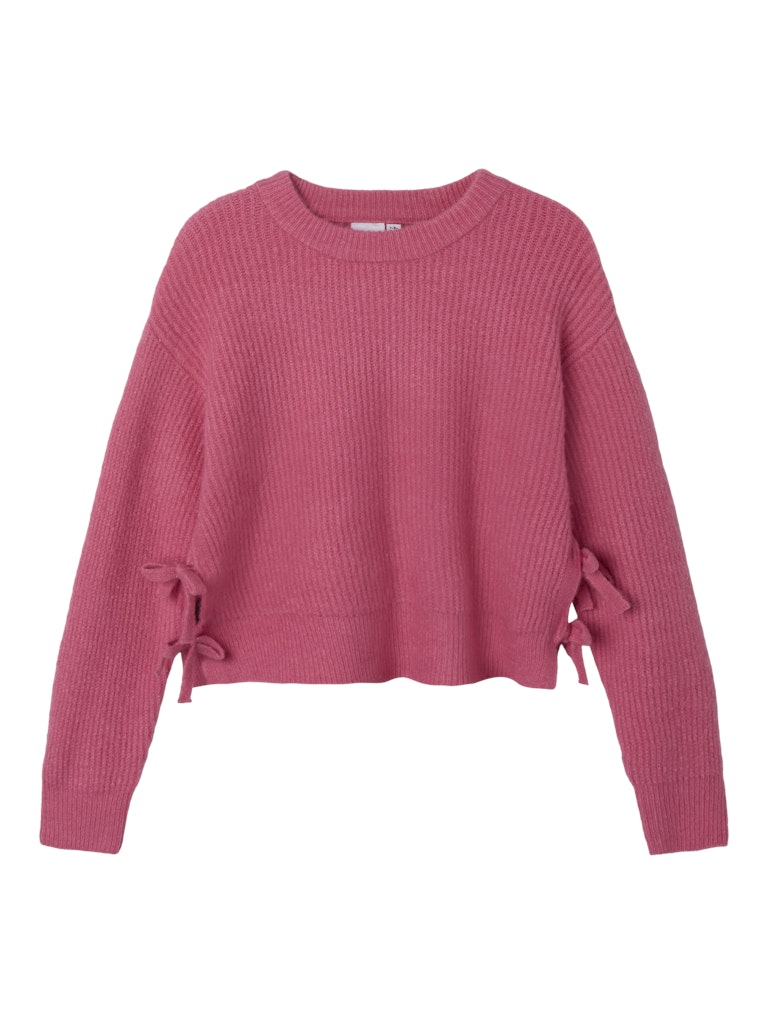 Stickad Tröja Linnea Knytdetaljer Enfärgad Rosa