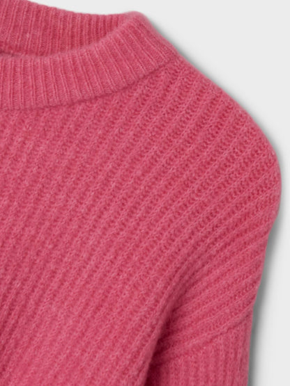 Stickad Tröja Linnea Knytdetaljer Enfärgad Rosa