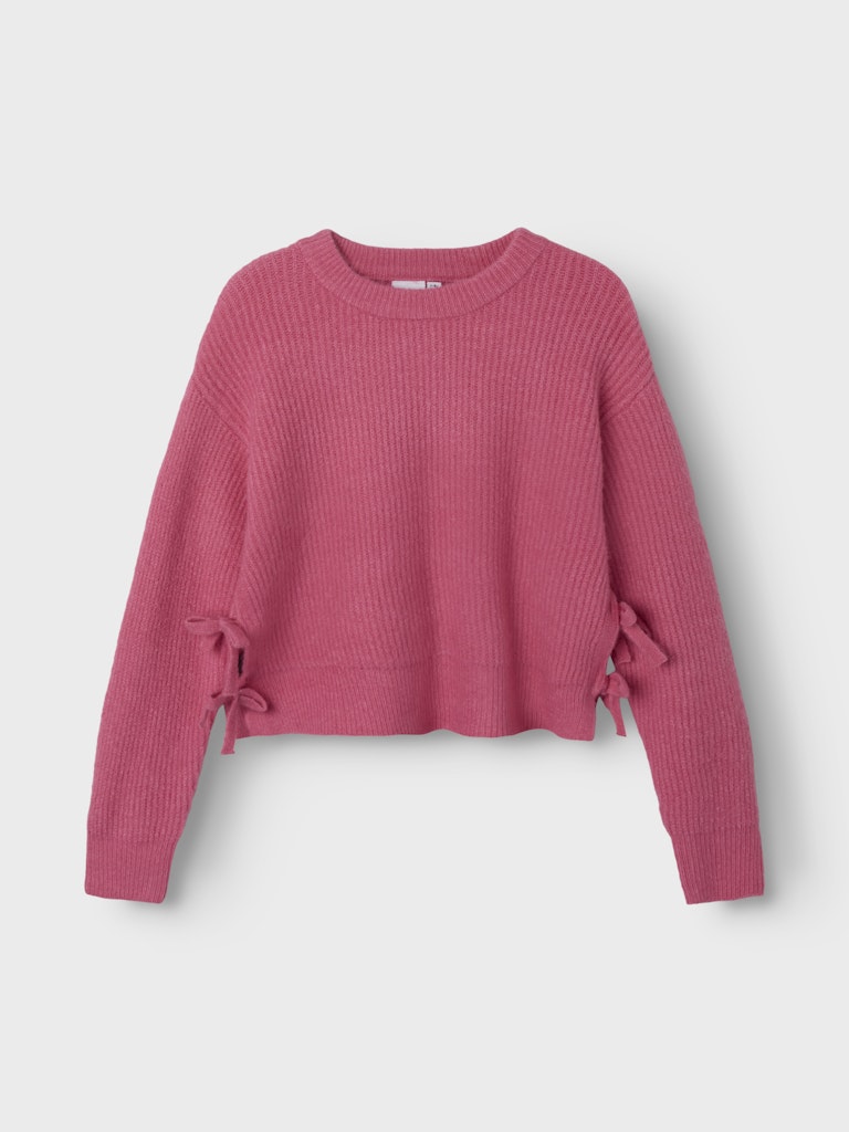 Stickad Tröja Linnea Knytdetaljer Enfärgad Rosa