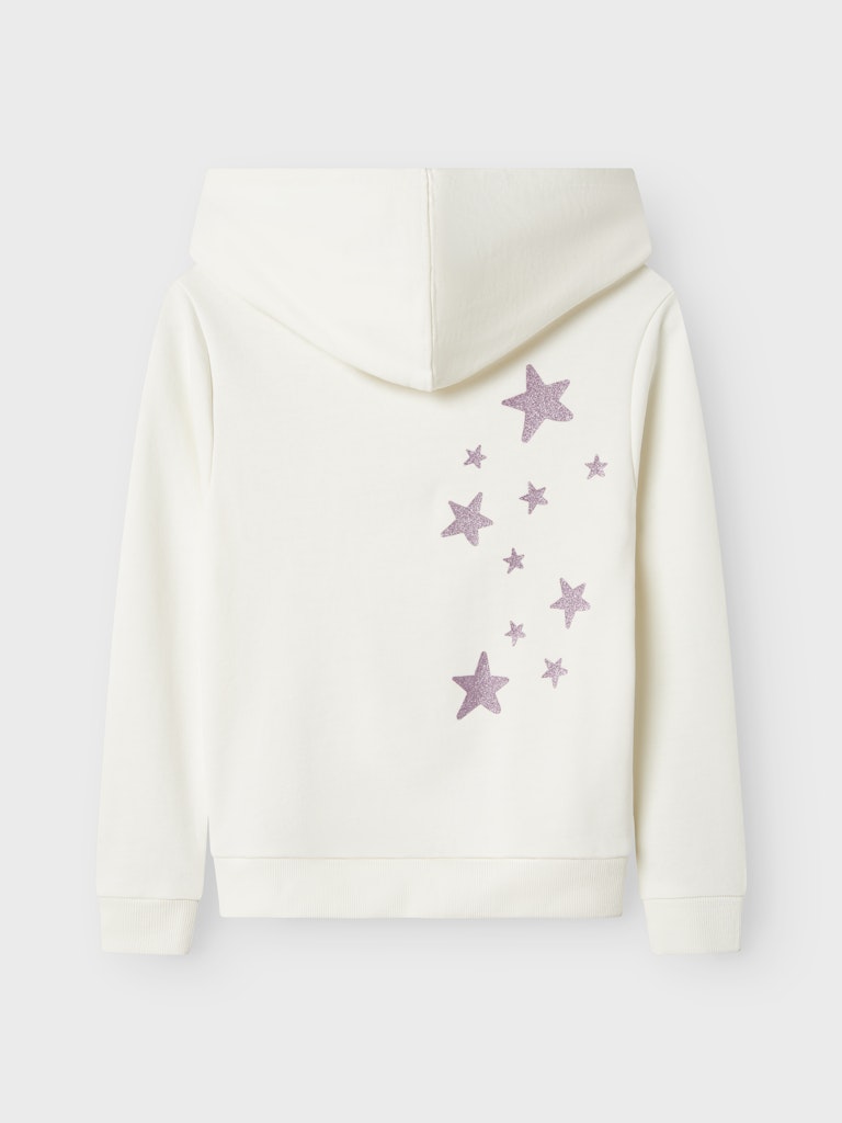 Hoodie Nica Enfärgad Backprint Vit