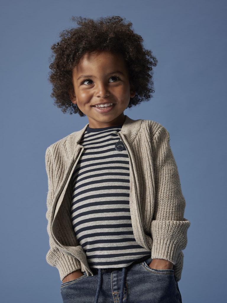 Stickad Cardigan Norman Enfärgad Beige