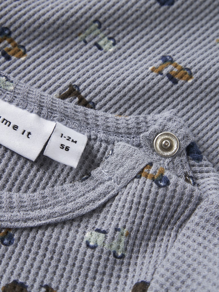 Långärmad Body Nooter Vespor Våfflad Blå