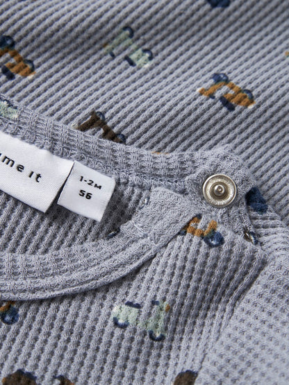 Långärmad Body Nooter Vespor Våfflad Blå