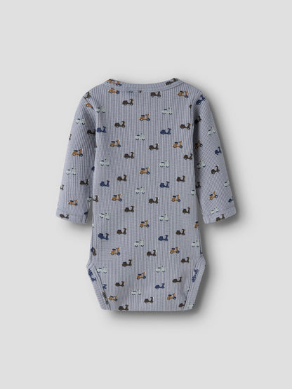 Långärmad Body Nooter Vespor Våfflad Blå