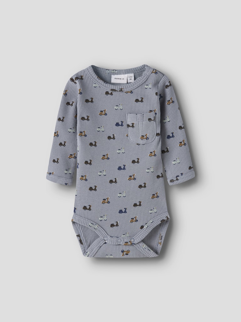 Långärmad Body Nooter Vespor Våfflad Blå