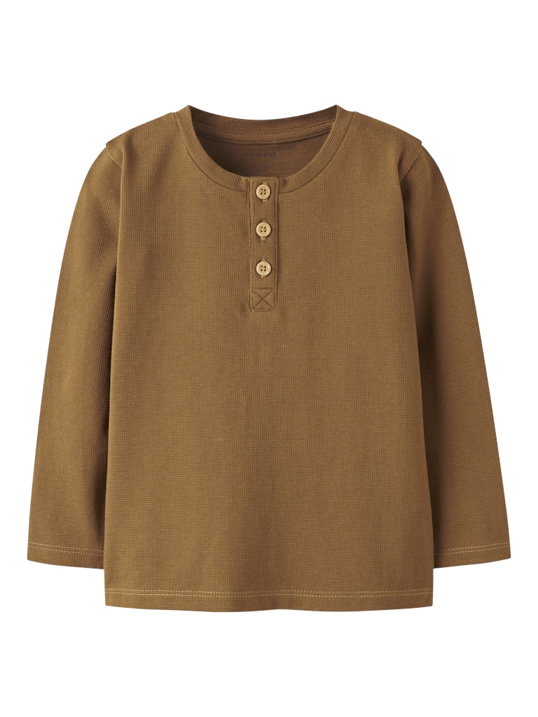 Långärmad T-shirt Note Struktur Enfärgad Brun