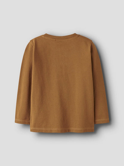 Långärmad T-shirt Note Struktur Enfärgad Brun