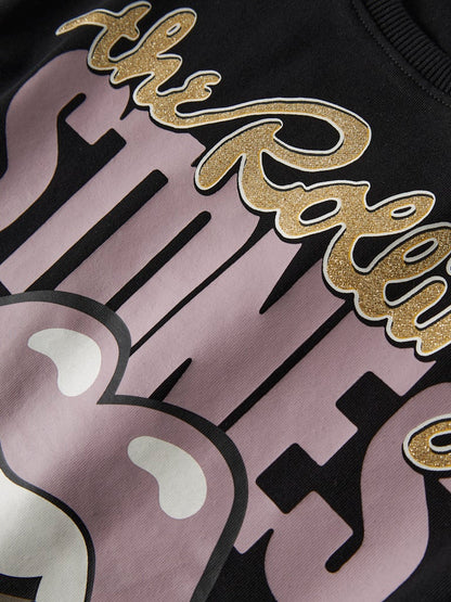 Topp Rolling Stones Suka Glitter Svart