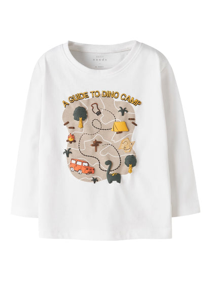 Långärmad T-shirt Victor Dinosaurie Vit