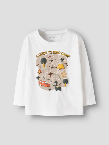 Långärmad T-shirt Victor Dinosaurie Vit