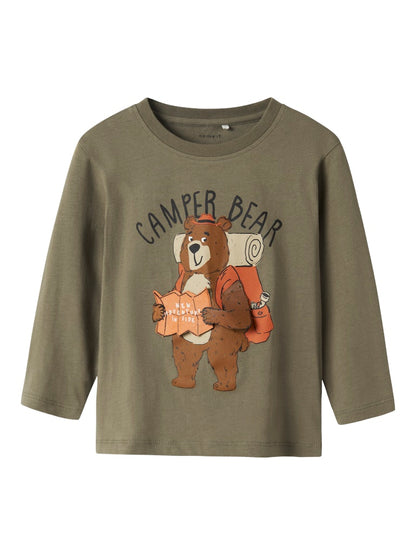 Långärmad Topp Olen Björn Grön