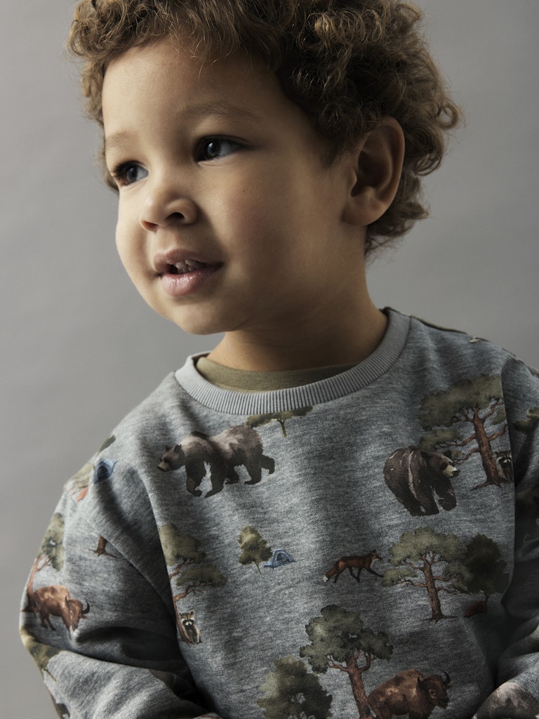 Sweattröja Olin Djurmönstrad Grå