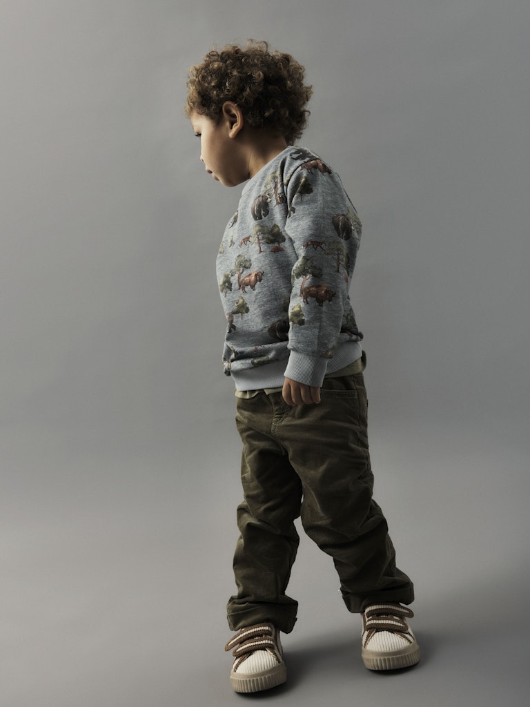 Sweattröja Olin Djurmönstrad Grå