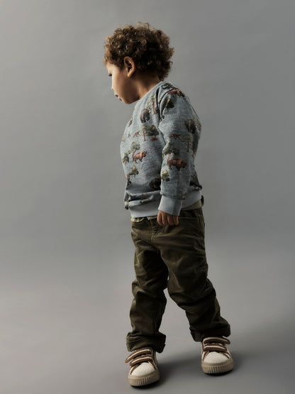 Sweattröja Olin Djurmönstrad Grå