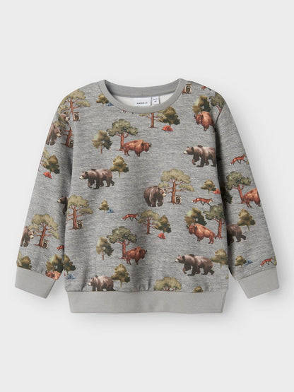 Sweattröja Olin Djurmönstrad Grå