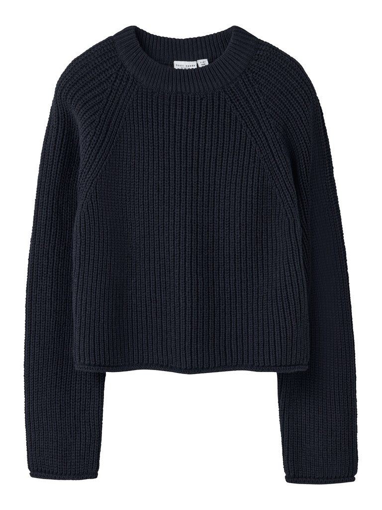Stickad Tröja Venja Enfärgad Mörk Blå