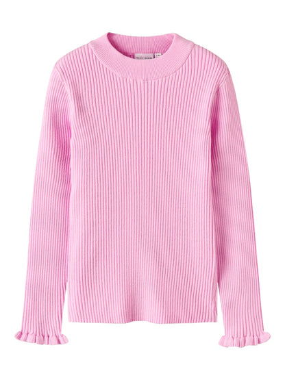 Stickad Tröja Vianna Enfärgad Rosa