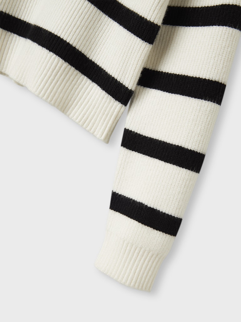 Stickad Tröja Vnilla Randig Vit/Svart