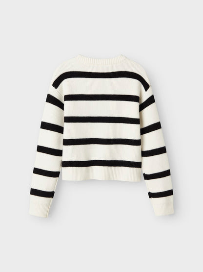 Stickad Tröja Vnilla Randig Vit/Svart