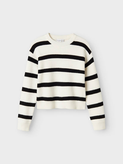 Stickad Tröja Vnilla Randig Vit/Svart