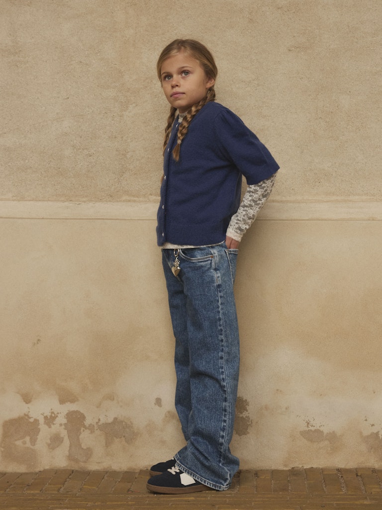 Stickad Kofta Nabeth 2/4 Blå