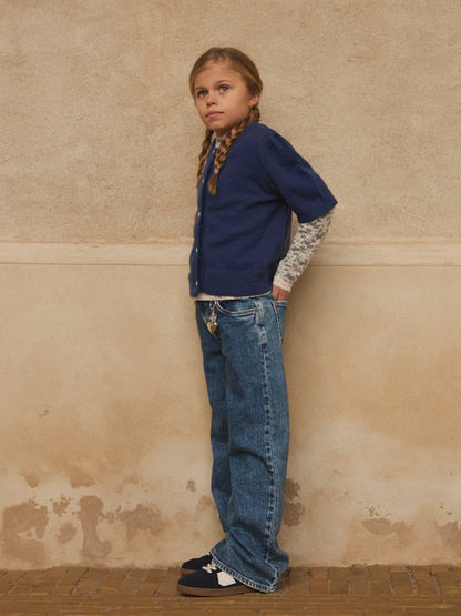 Stickad Kofta Nabeth 2/4 Blå