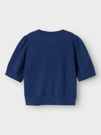 Stickad Kofta Nabeth 2/4 Blå