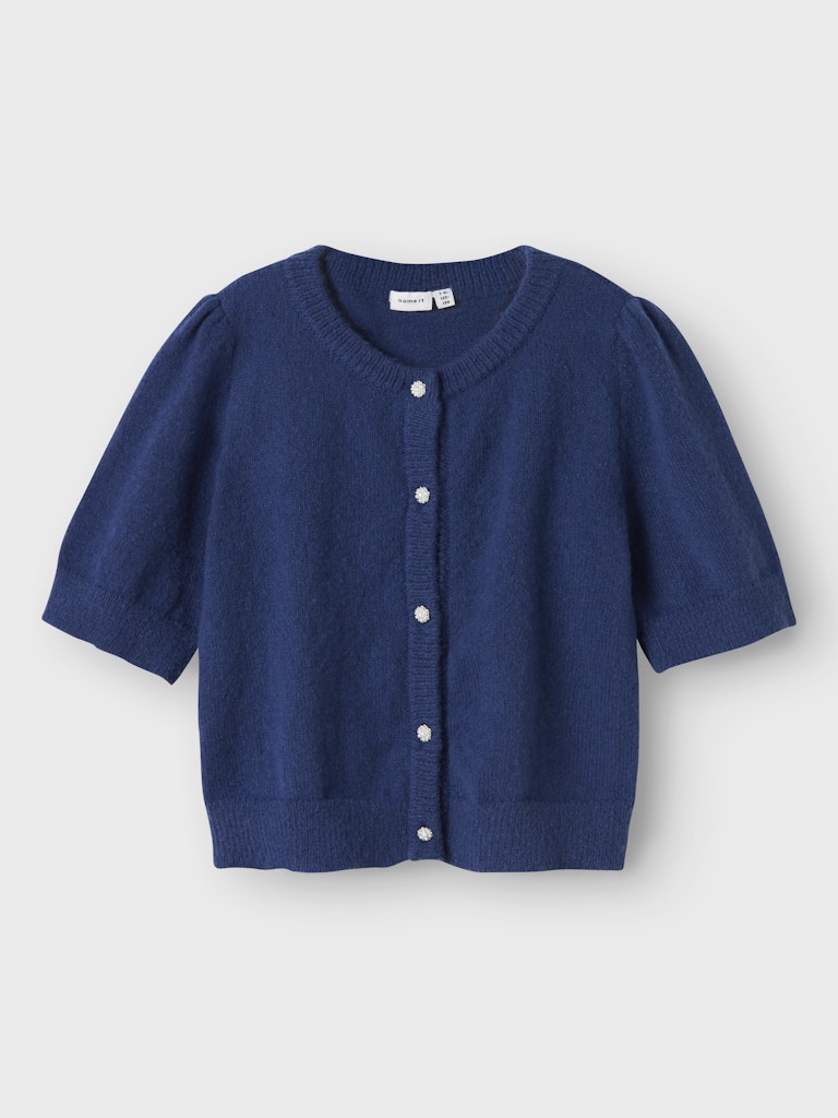 Stickad Kofta Nabeth 2/4 Blå