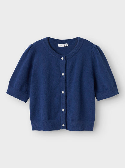 Stickad Kofta Nabeth 2/4 Blå