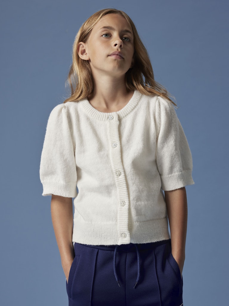 Stickad Kofta Nabeth 2/4 Vit