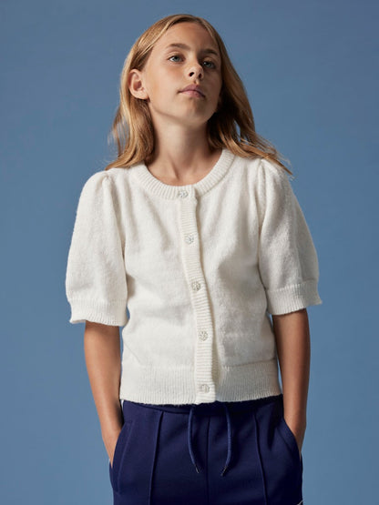 Stickad Kofta Nabeth 2/4 Vit