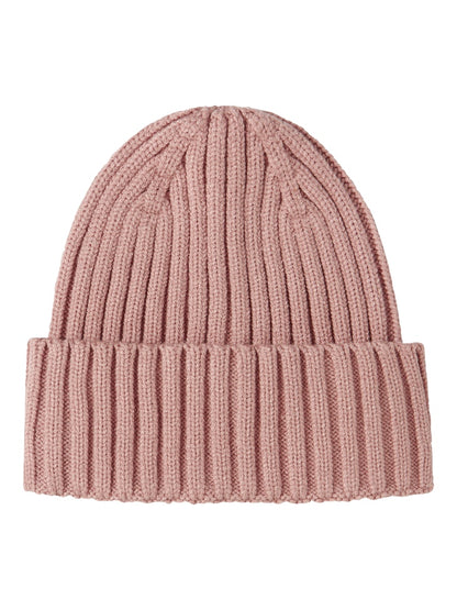 Mössa Ribbstickad Mab Enfärgad Rosa