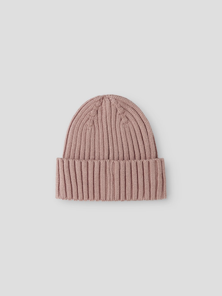 Mössa Ribbstickad Mab Enfärgad Rosa