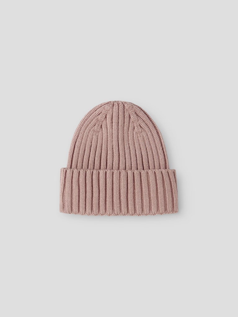 Mössa Ribbstickad Mab Enfärgad Rosa