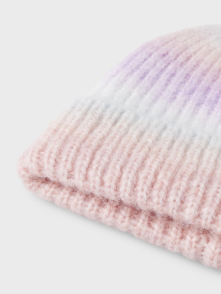 Mössa Ribbstickad Misty K Flerfärgad Rosa/Blå/Lila