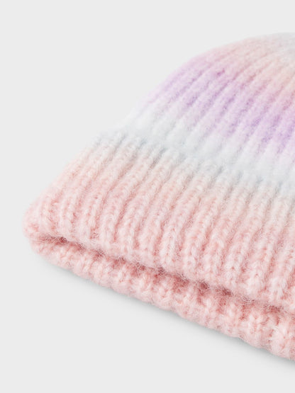 Mössa Ribbstickad Misty K Flerfärgad Rosa/Blå/Lila