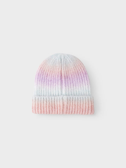 Mössa Ribbstickad Misty K Flerfärgad Rosa/Blå/Lila