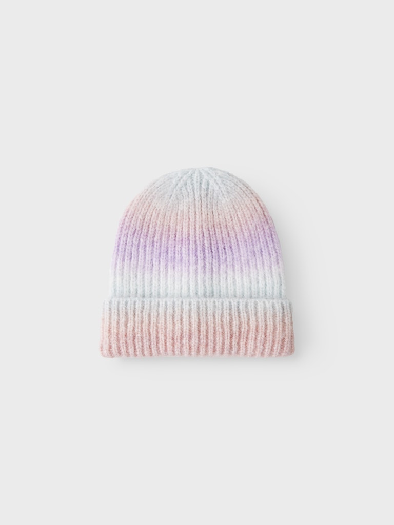 Mössa Ribbstickad Misty K Flerfärgad Rosa/Blå/Lila