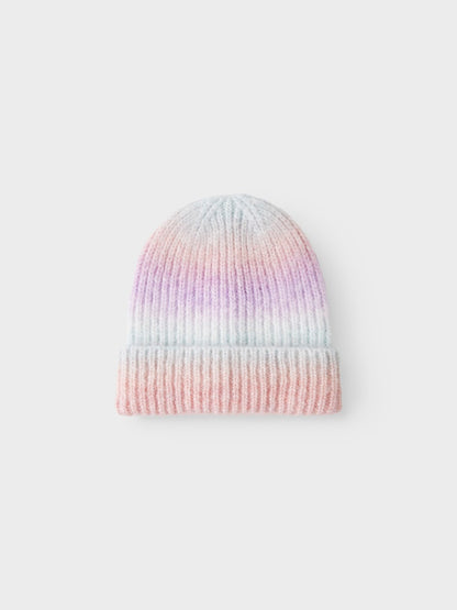 Mössa Ribbstickad Misty K Flerfärgad Rosa/Blå/Lila