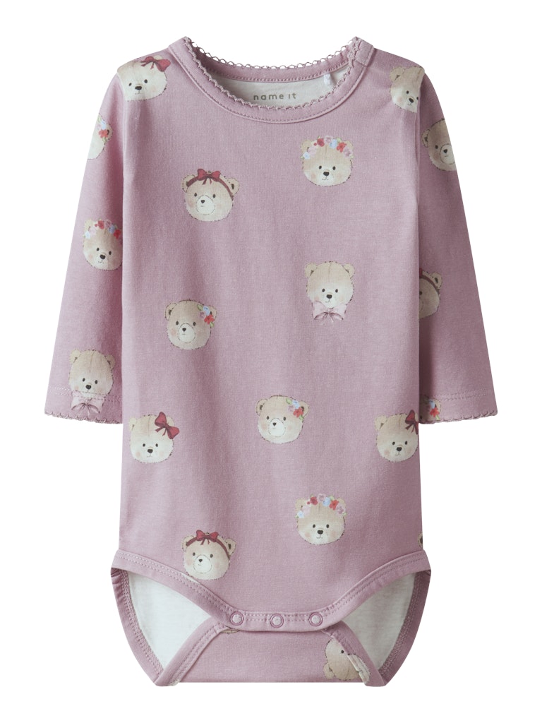 Body Långärmad Nallar Rice Rosa