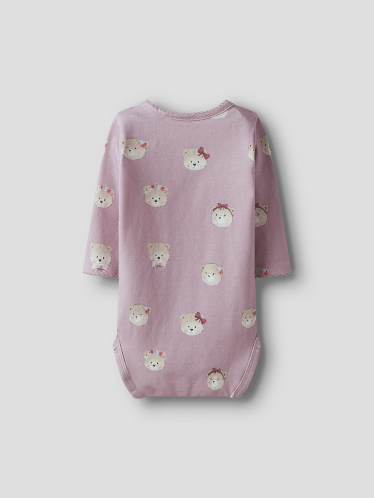 Body Långärmad Nallar Rice Rosa