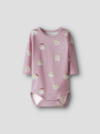 Body Långärmad Nallar Rice Rosa